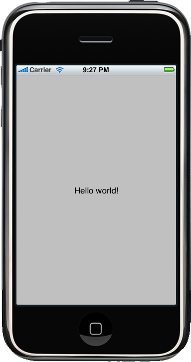 “Hello world!” text shown