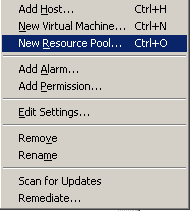 Creating a new resource pool