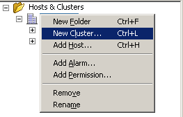 Adding a new cluster to a datacenter