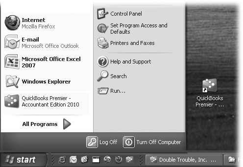 Windows’ Quick Launch toolbar keeps your desktop tidy. It’s easy to reach, because program windows don’t hide the Windows taskbar the way they do desktop shortcuts.