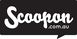 Schematic illustration of logo of scoopon.com.au.
