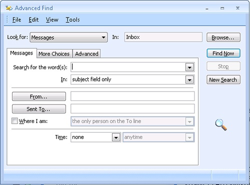 Use the Advanced Find dialog box when you need to search using multiple conditions.