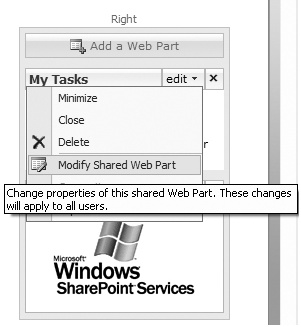 SharePoint Web Part modification.