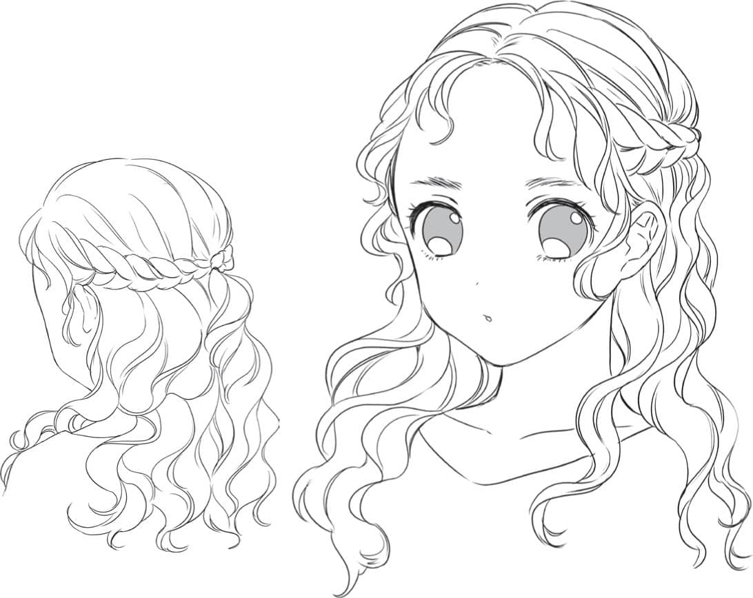 How to draw braided hair braids for Anime Manga characters very easily