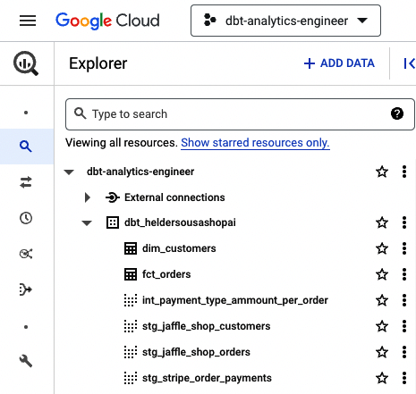 dbt Models with all BigQuery