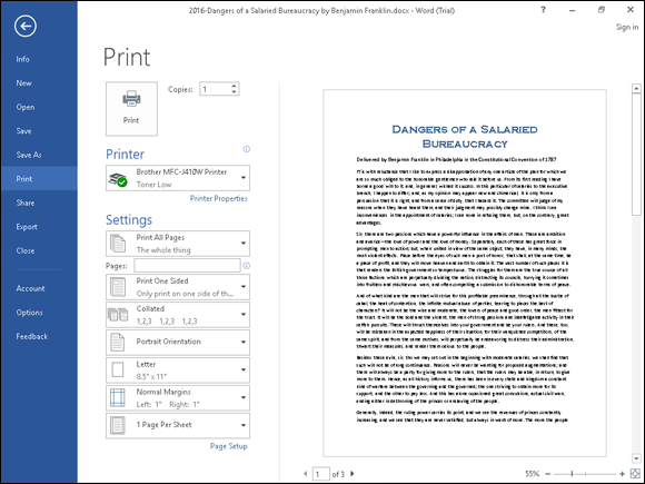 sne facet deadlock Chapter 8: Printing Documents - Teach Yourself VISUALLY Word 2016 [Book]