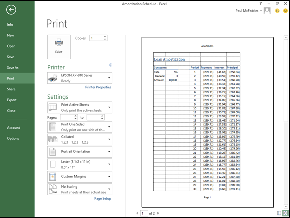 Chapter 9: Printing Workbooks - Teach Yourself VISUALLY Excel 2016 [Book]