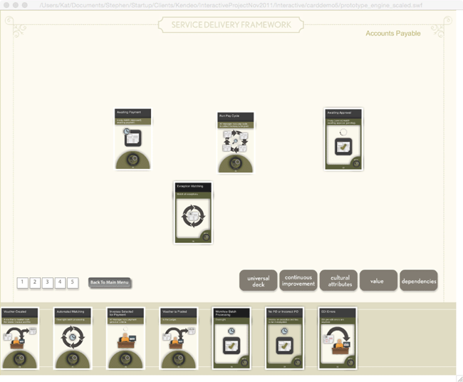 The screenshot depicting an interactive card training game offering interactive training game to showcase managed services.