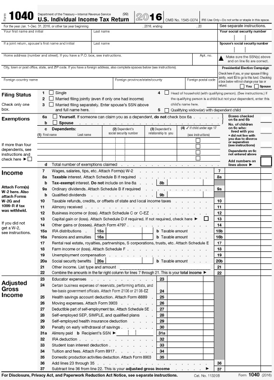 tax form sample