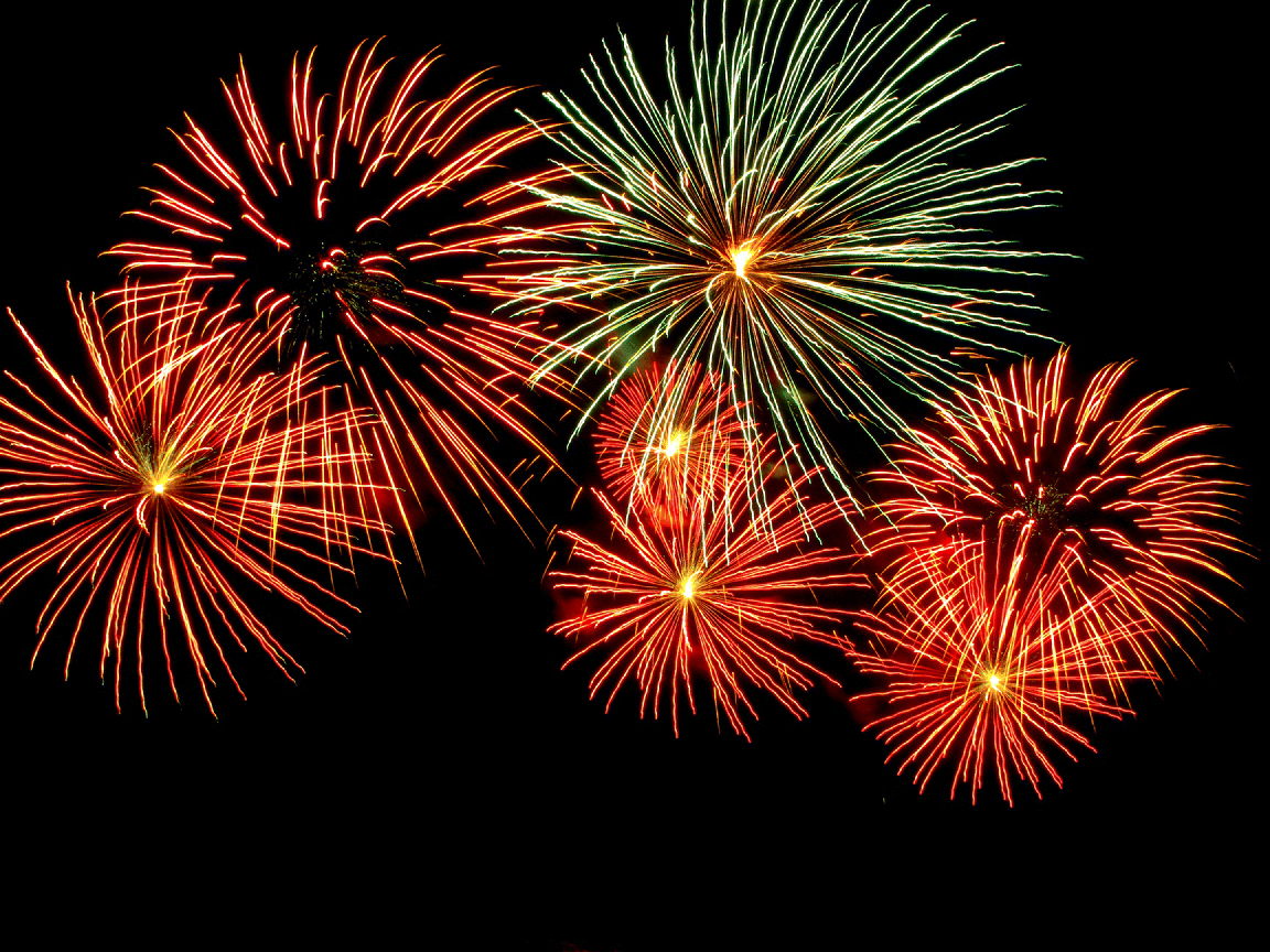 The background image depicting a colorful fireworks.