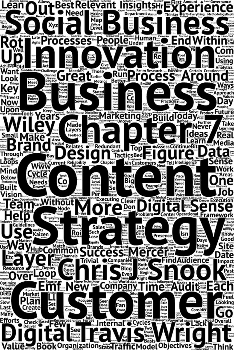 Figure depicting a word cloud with few words, for example, social, business, innovation, and so on represented in bold, and other words are presented in the lower fonts.