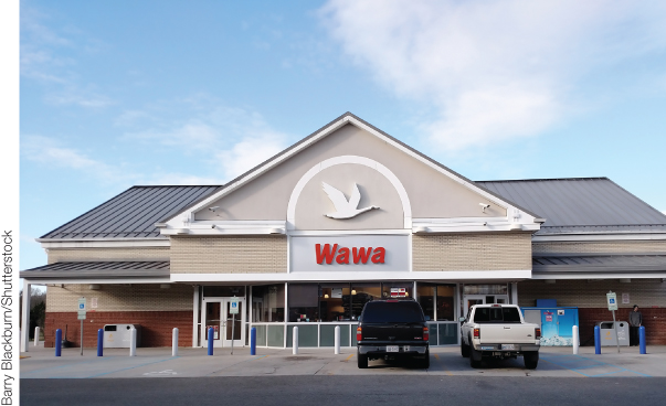 Photo illustration of Wawa store.