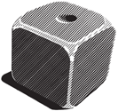 An illustration of a dice facing one.
