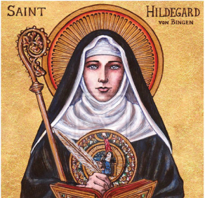 Portrait of Hildegard de Bingen.