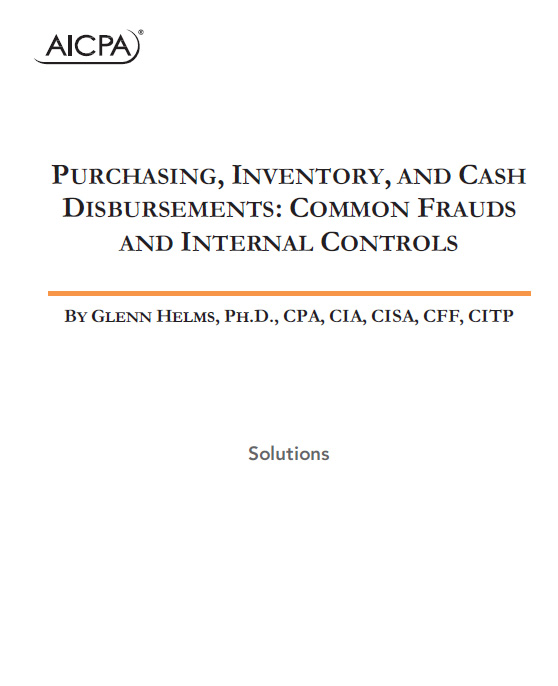 AICPA Purchasing Inventory And Cash Disbursements Common Frauds And 