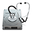 Image of the Disk Utility icon, a handy tool (stethoscope) for troubleshooting and repairing a hard drive.