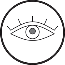Diagrammatic representation of an eye, which symbolizes the visuability.