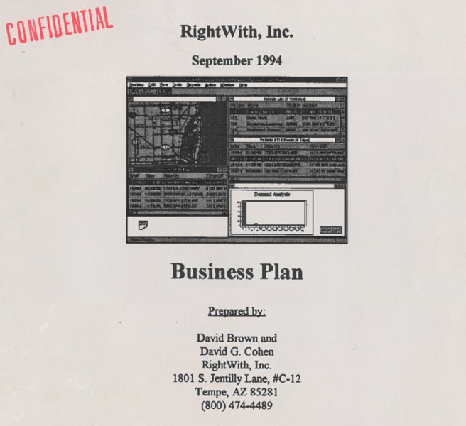 Image of the author’s business plan cover. 