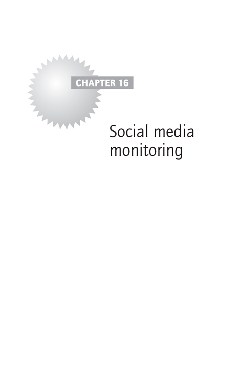 Chapter 16 Social media monitoring