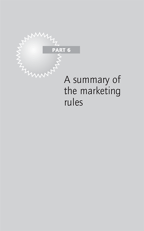 Part 6 A summary of the marketing rules