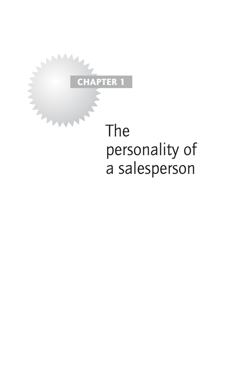 Chapter 1: The personality of a salesperson