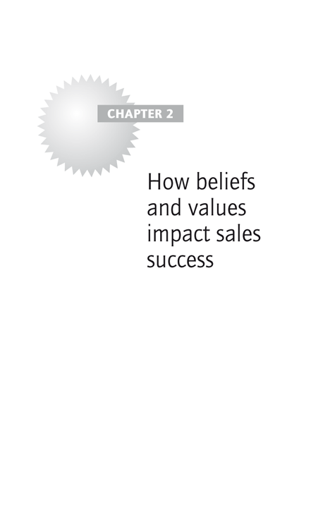 Chapter 2: How beliefs and values impact sales success