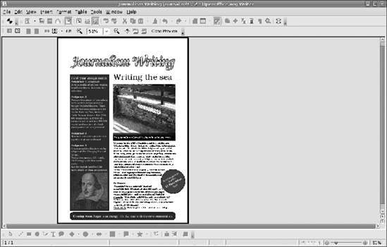 Writer is capable of much more than simple letters. In some areas, it even rivals dedicated desktop publishing packages.