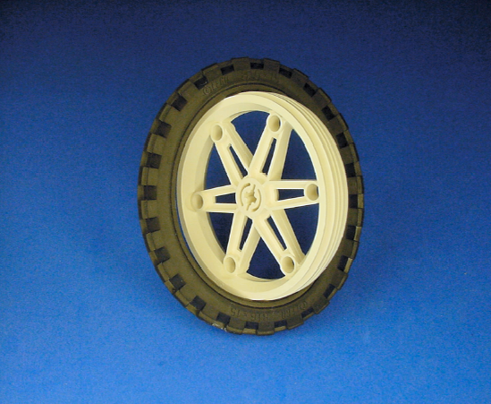 An ordinary wheel with the rim partially pulled out