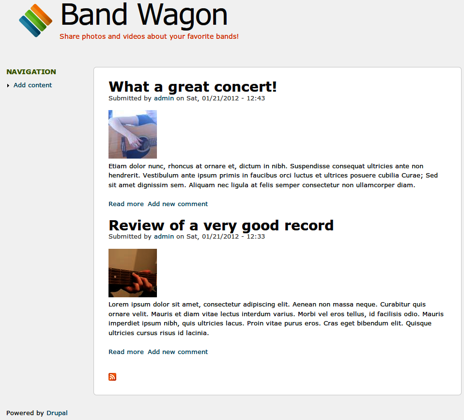 Band Wagon website
