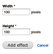 Settings for the image style effects