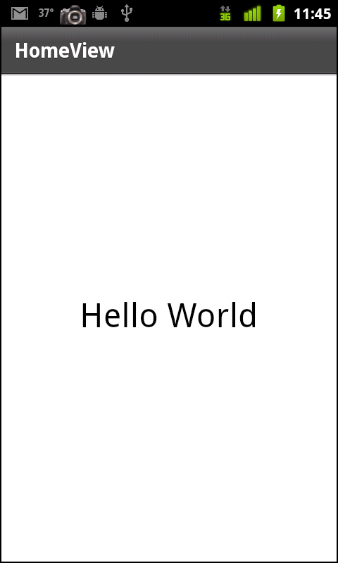 The Hello World application in action