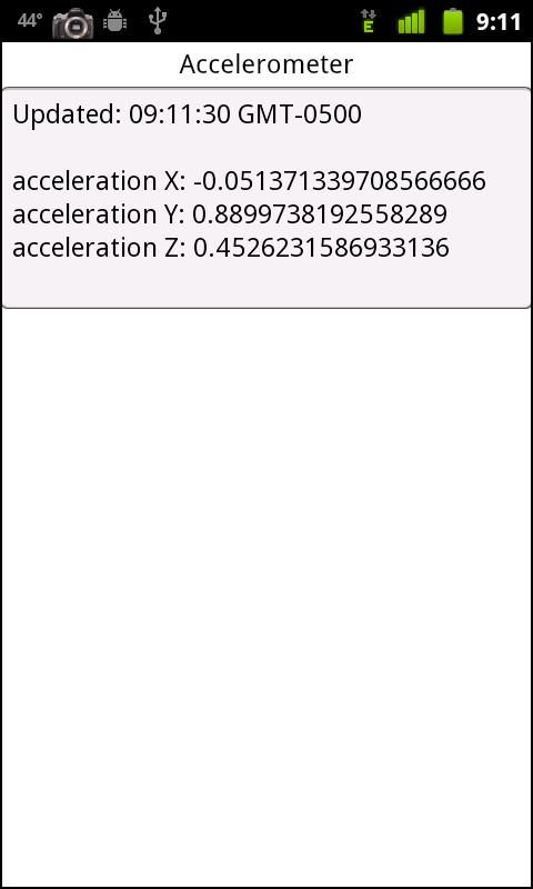 Accelerometer information