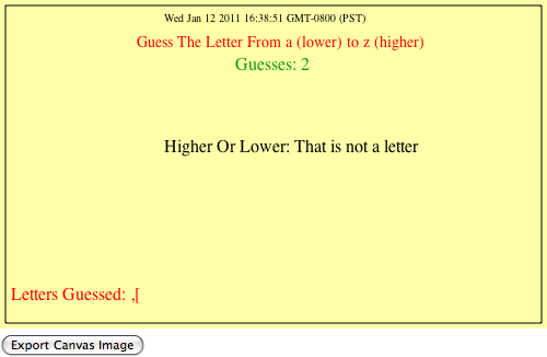 HTML5 Canvas “Guess The Letter” game