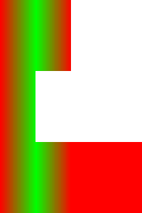 Linear horizontal gradient on multiple objects