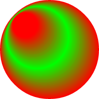 A radial gradient applied to a circle