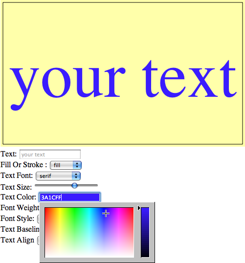 Setting the font color