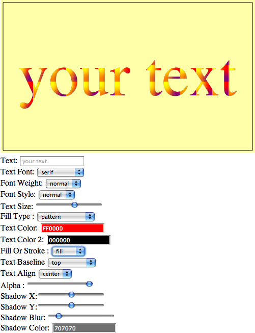Text with image pattern applied