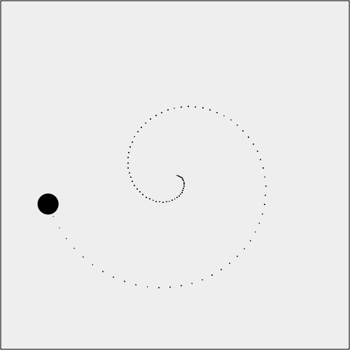 Moving an object in a simple spiral pattern