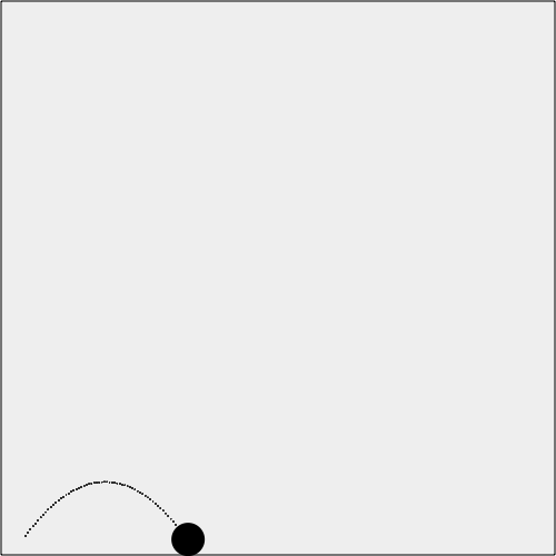 Simple gravity with an object moving on a vector