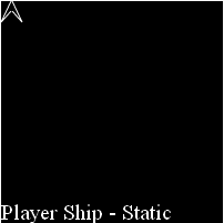 The player ship on the canvas