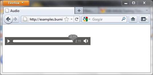 Audio element with default control in Firefox 4