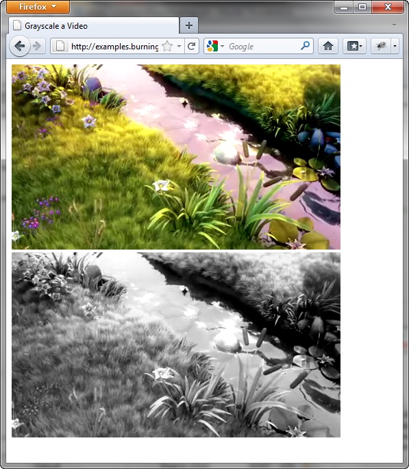 Video and video in grayscale using canvas
