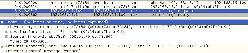 ARP and ICMP on the same network
