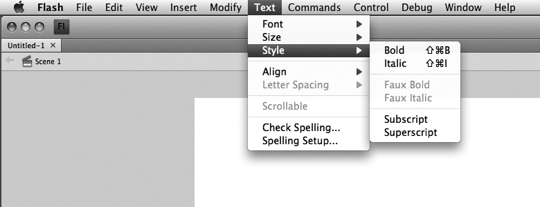 When you see instructions like “Choose Text→Style→Italic”, think, “Click to pull down the Text menu, and then move your mouse down to the Style command. When its submenu opens, choose the Italic option.”