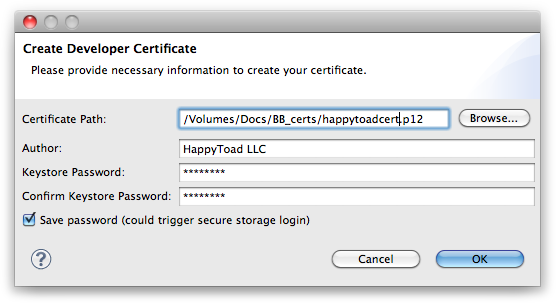Create a Developer Certificate