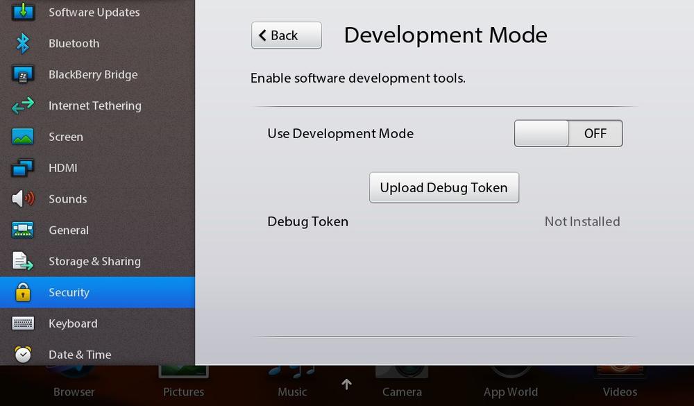 Turn on Development Mode in Device