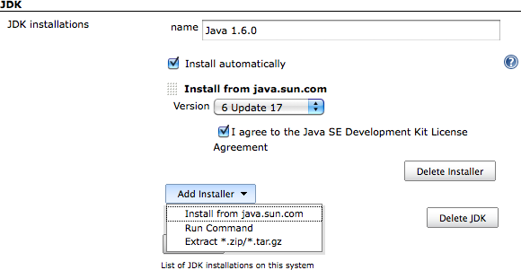 Installing a JDK automatically