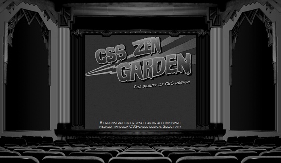 This simple but effective use of CSS in Retro Theater by Eric RogÃ© creates a convincing scrolling cinema screen effect ()