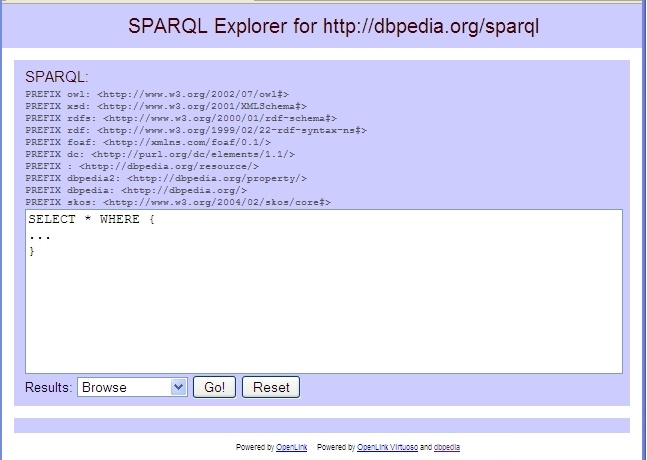 DBpedia’s SNORQL web form