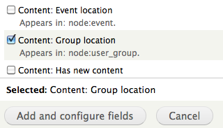 Adding the Group location field